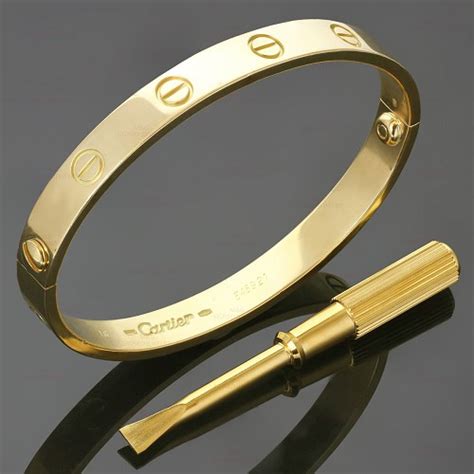 cartier 18k gold bangle|cartier gold bracelet with screws.